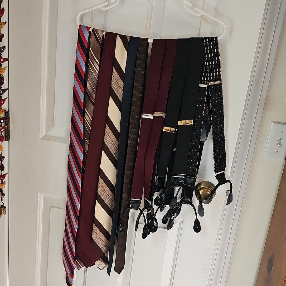 Men's 6 Ties, 3 Suspenders, 4 Belts